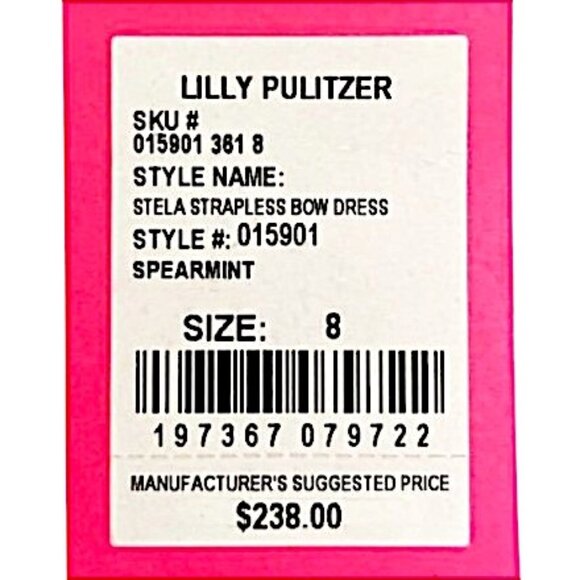 Lilly Pulitzer Stela Strapless Dress in Spearmint NWT - Size 8 - Picture 8 of 9